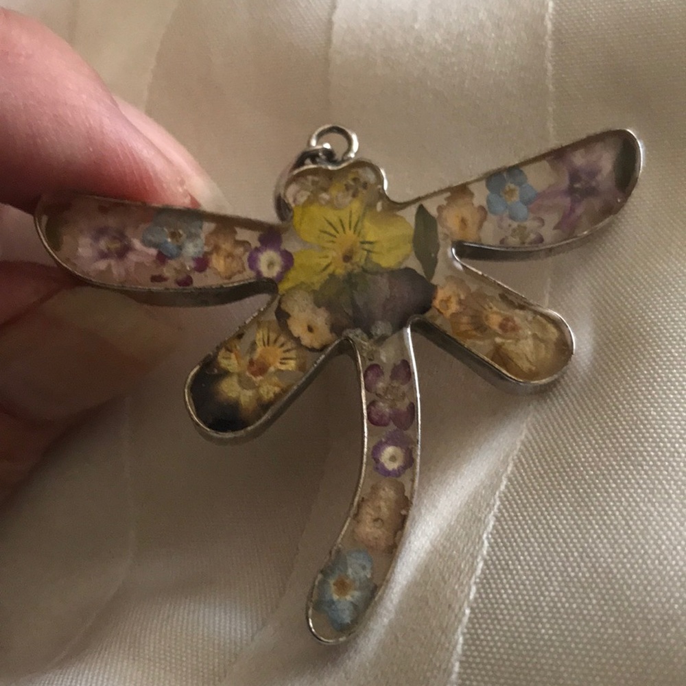 LA PLATA DESIGNS MEXICAN SILVER DRAGONFLY PENDANT - Picture 3 of 6